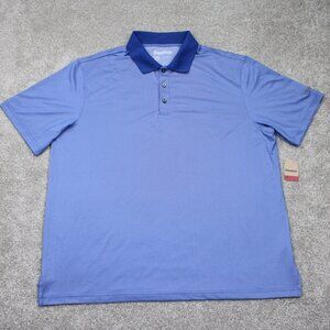 Reebok Golf Polo Shirt NWT Mens 3XL Blue Contrast Collar Polyester Stretch S/S